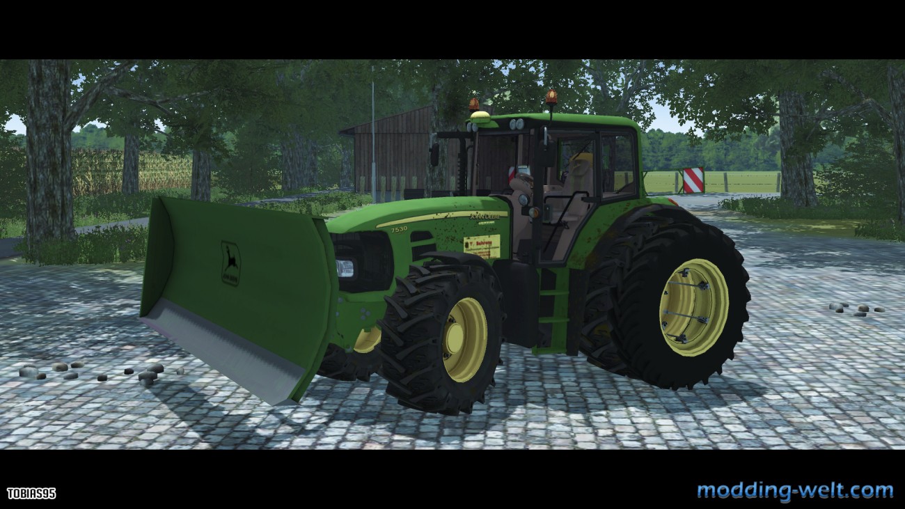 John Deere 7530 mit neuen Silage Schild made by me