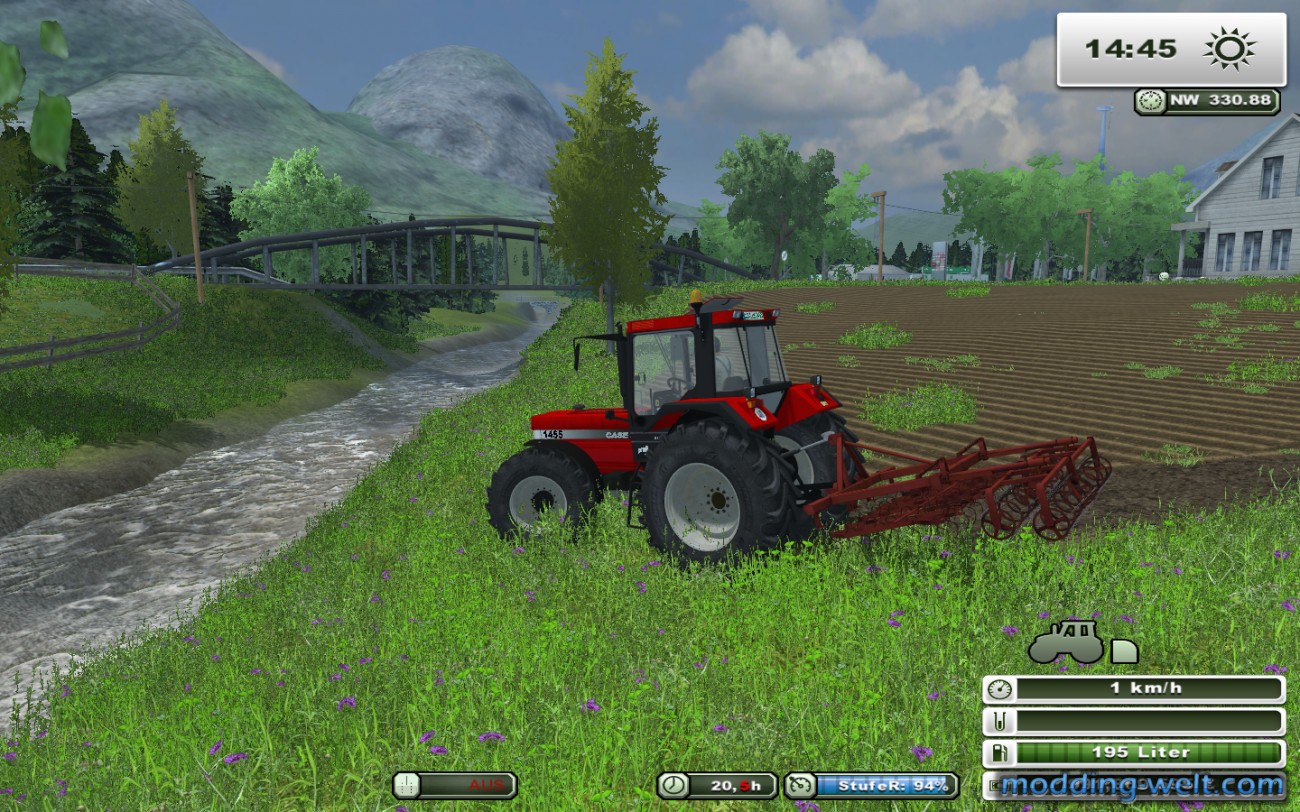 Case IH 1455 XL Profi mit der egge :D