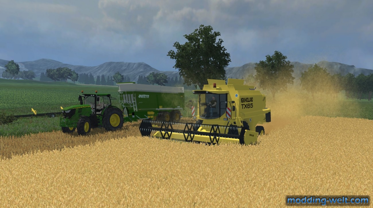 Dreschen mit NewHolland TX65 und JohnDeere 6125R und Joskin