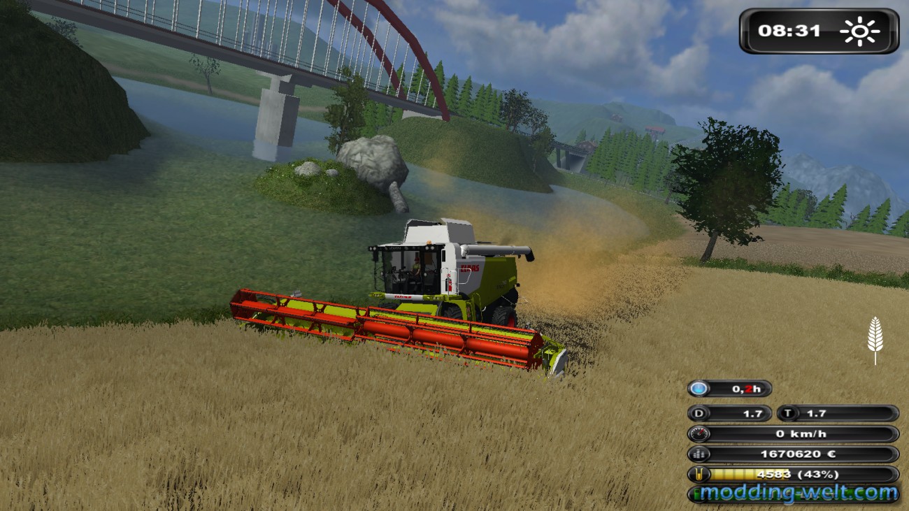 Lexion 500 bei Weizendreschen