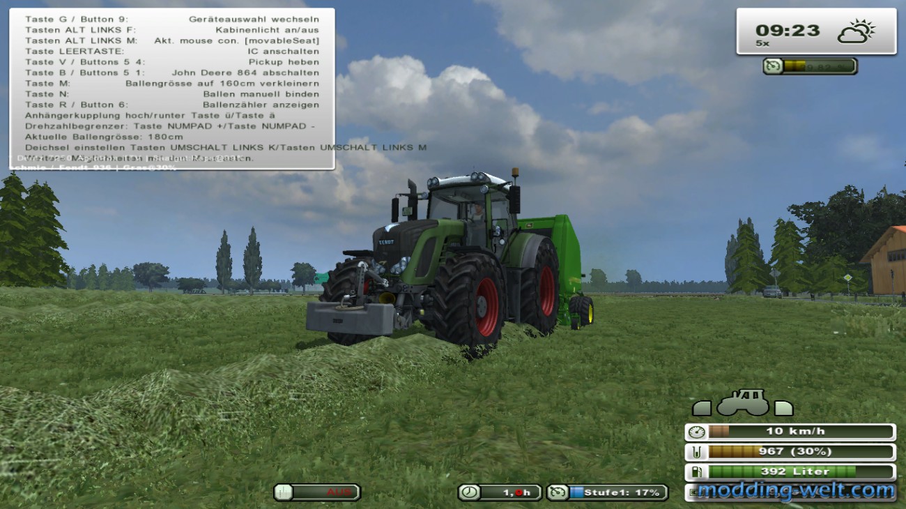 Hier habe ich eine John deere Presse im test