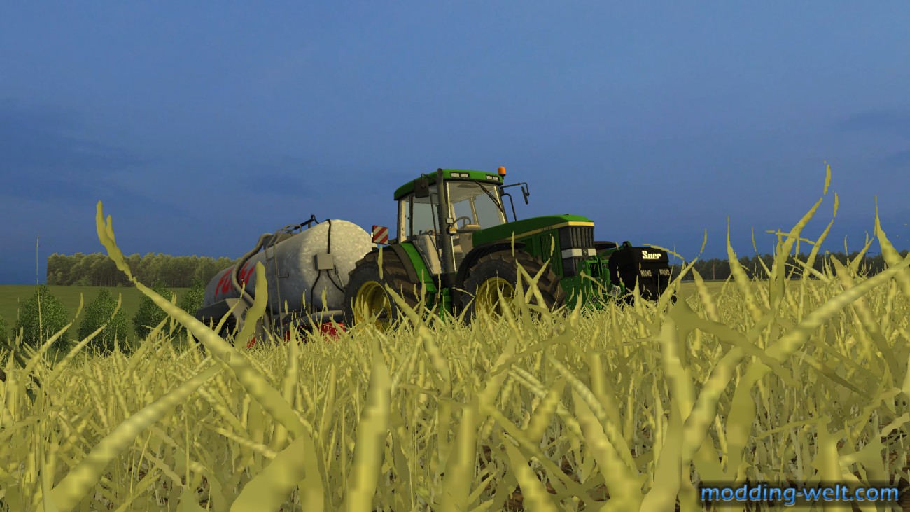 John Deere 7810 am Gülle fahren auf die Wintergerste
