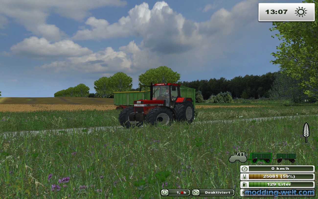 Case 1455 XL beim Weizen abfahren