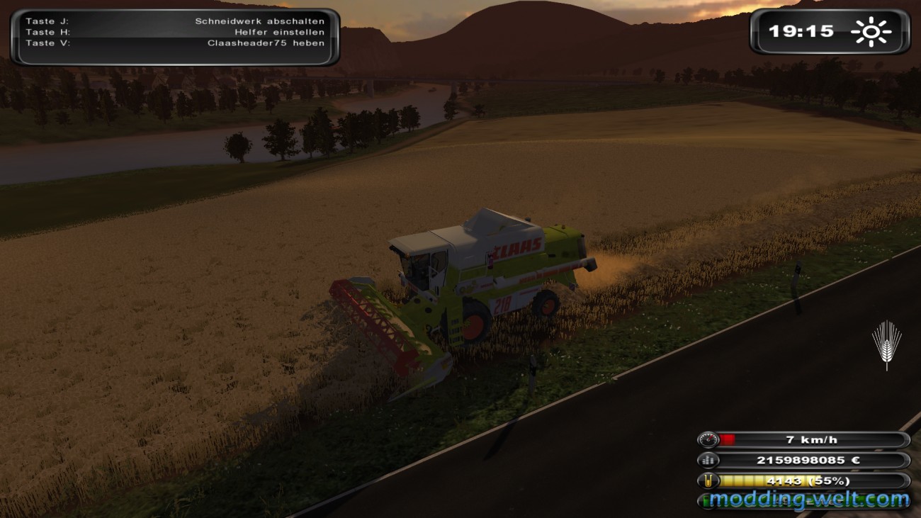 Gerste dreschen mit Claas Mega 218