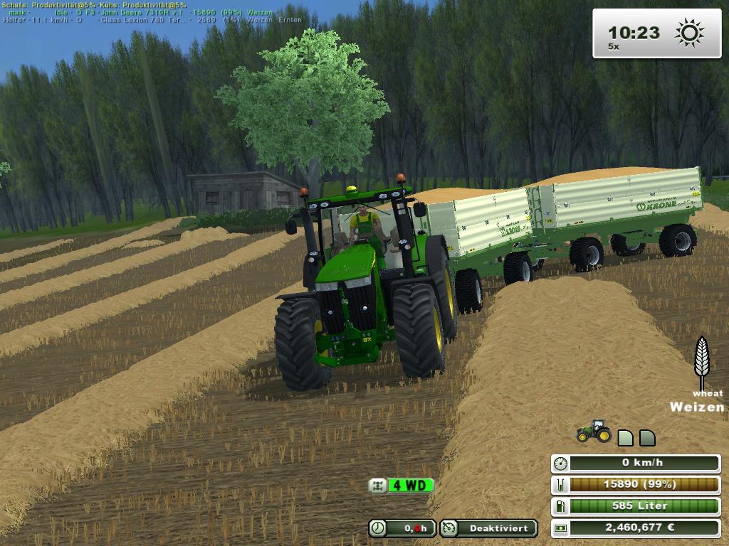 john deere 7310 mit kron hänger