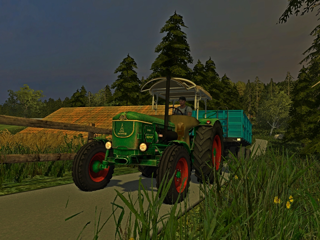 Deutz D8005 mit Eigenbau Drehschemel :)