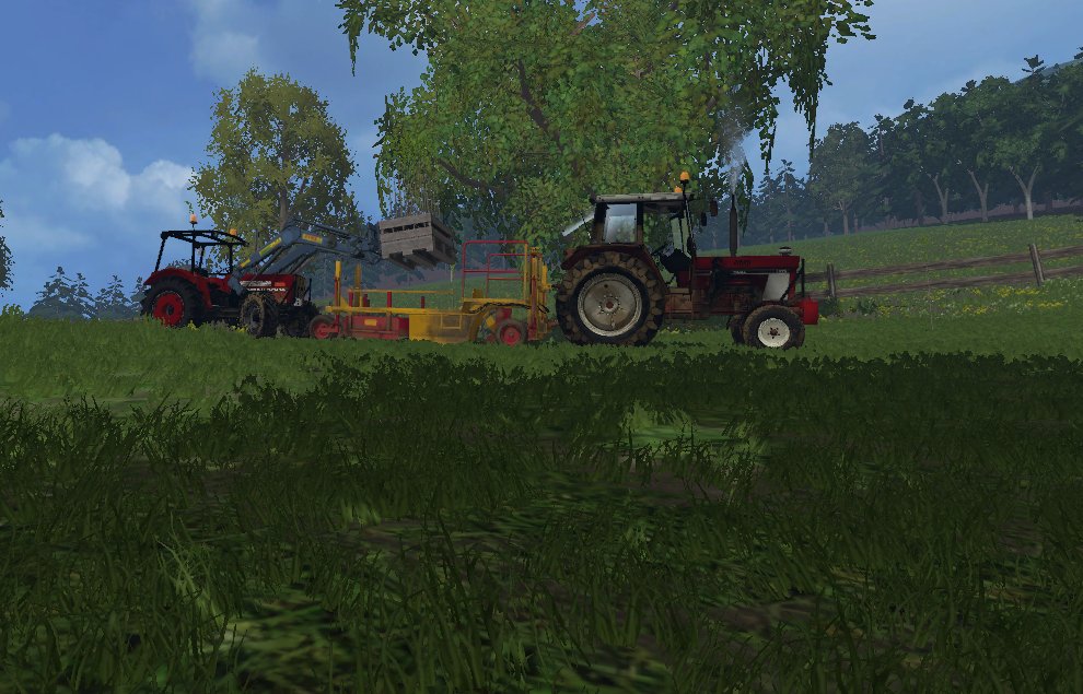 [IH453]Beim Steckmaschine auffüllen bei der Baumschule (Case IH633+IHC1055)