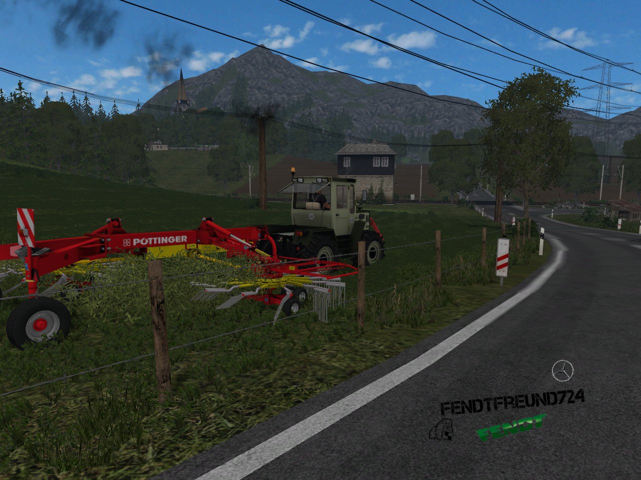 Am Schwadern mit dem MB Trac 1000 Silberdistel. :D