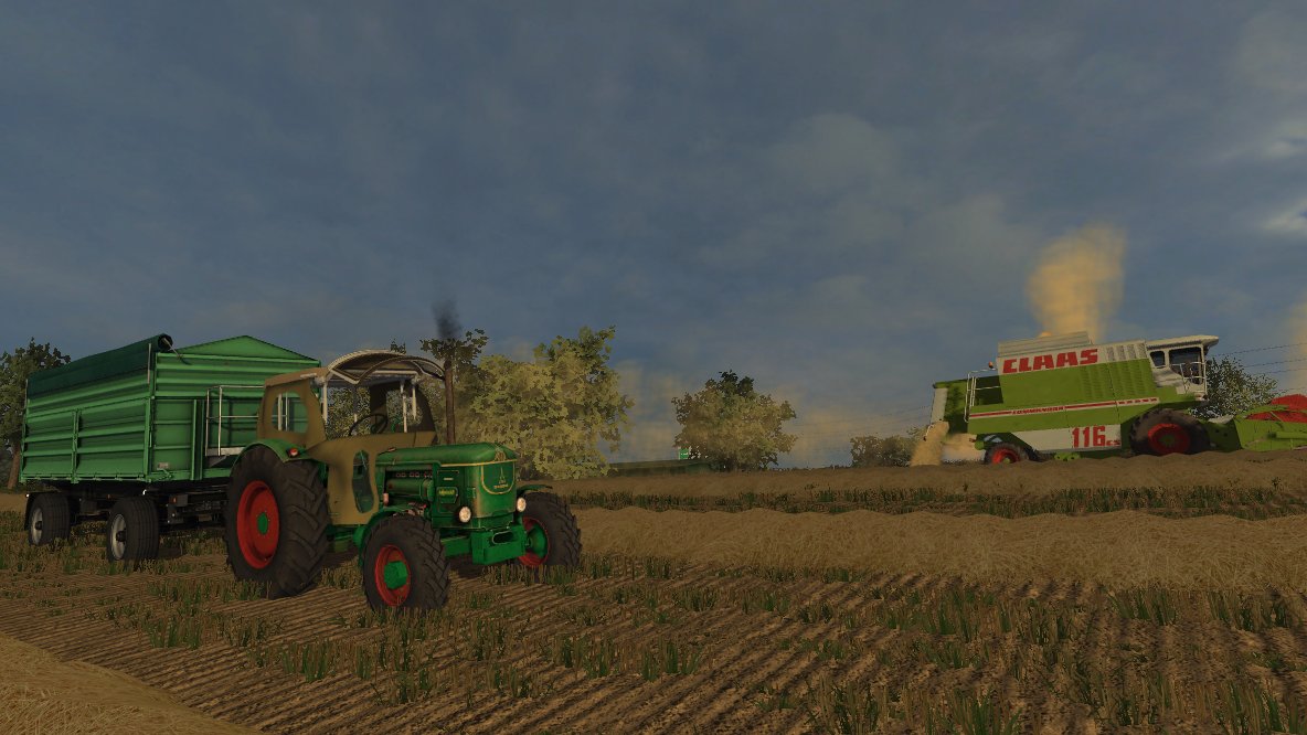 Deutz D8005 beim Dreschen