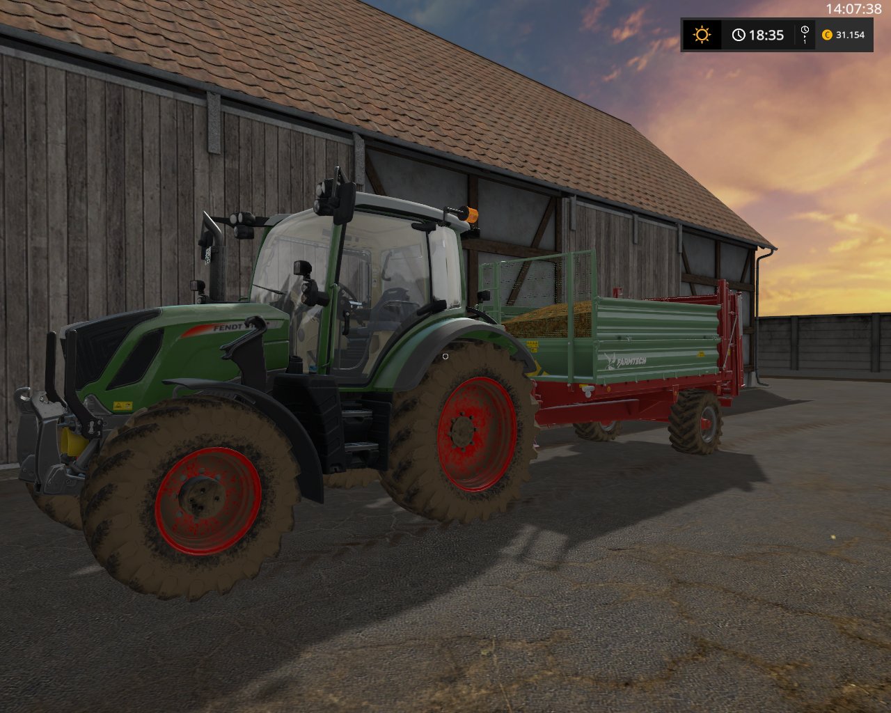 Mist streuen mit Fendt 313 vario