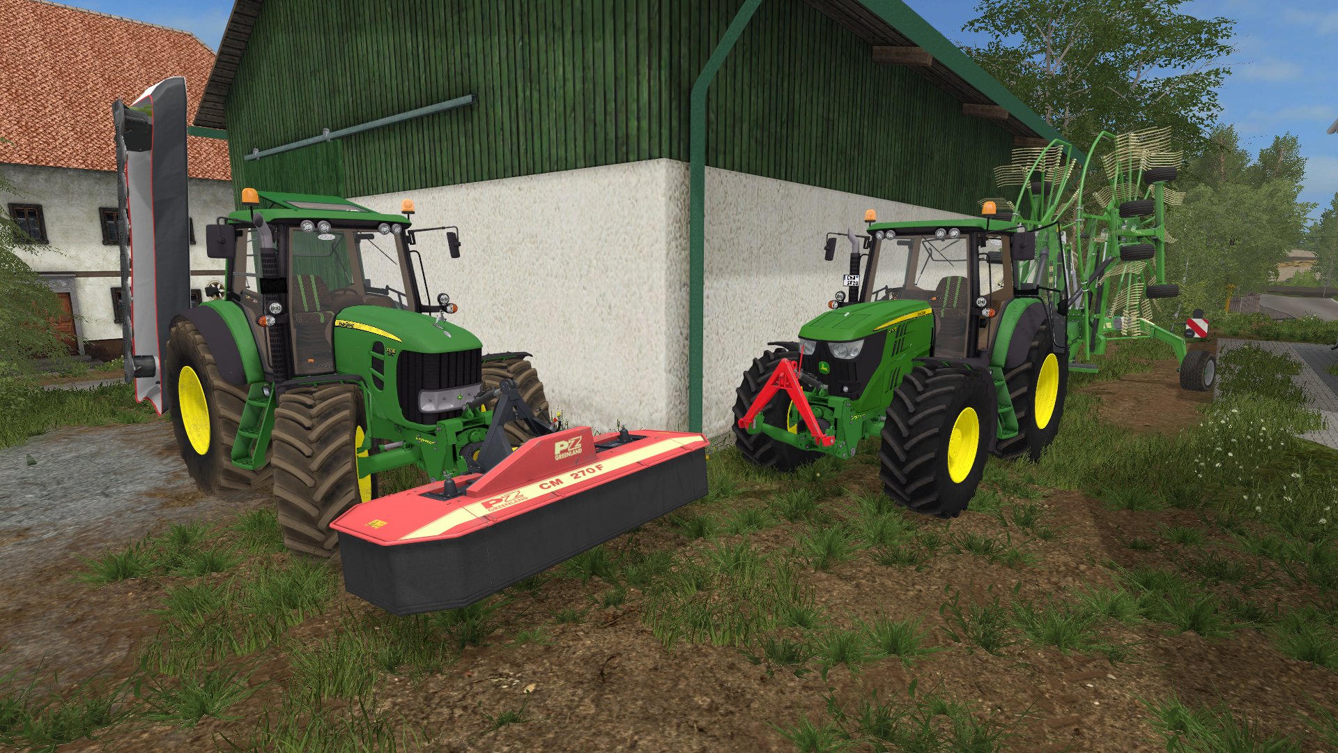 John Deere 6175M und 7430P bereit zum Silieren