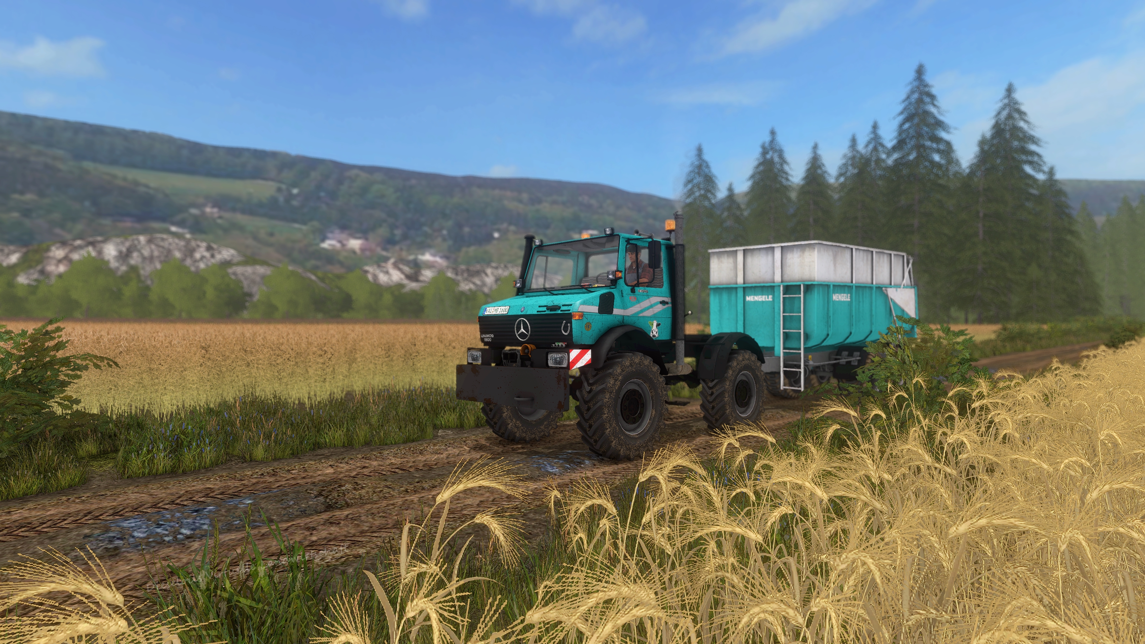 Neues abfahrgespann, Unimog U1600 im Partnerlook mit einem Mengele Kipper.