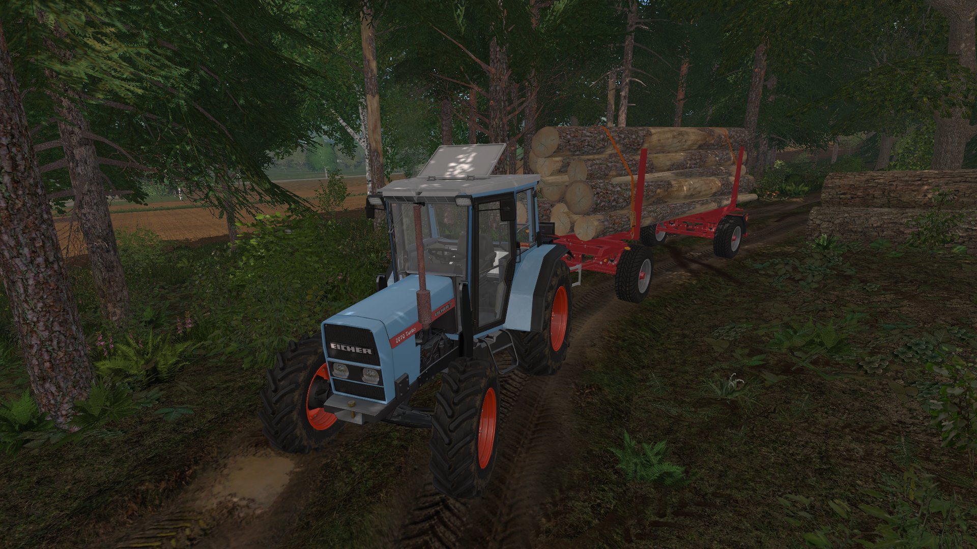 Am Holz fahren mit den Eicher