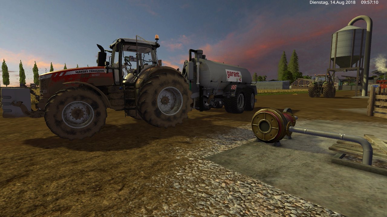 mit den massey ferguson 8727 und garant gülle holen