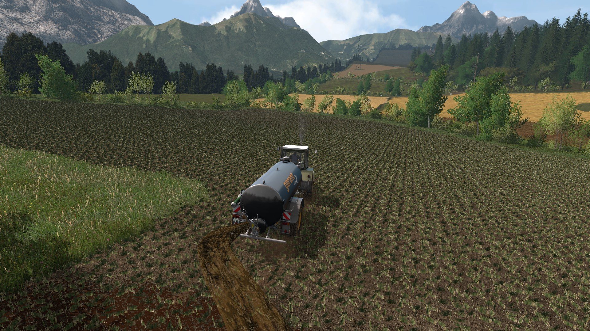 Nach dem Ernten- Gülle fahren.