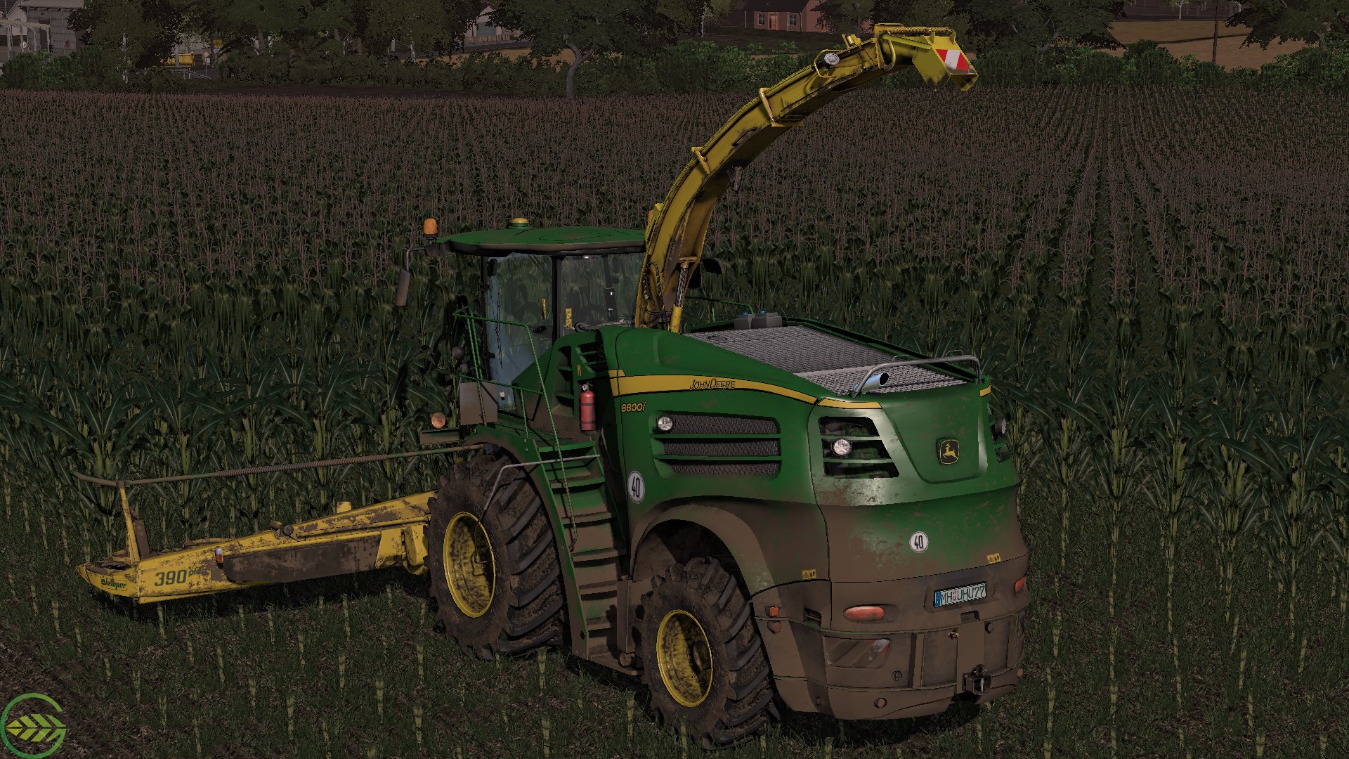 John Deere 8800i + Kemper 390
