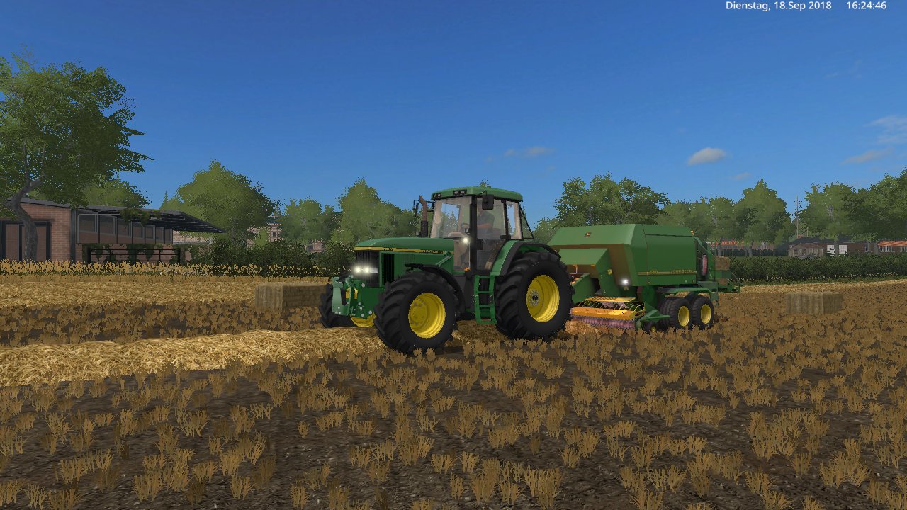 mit den john deere 7810 und der john deere 690 am pressen