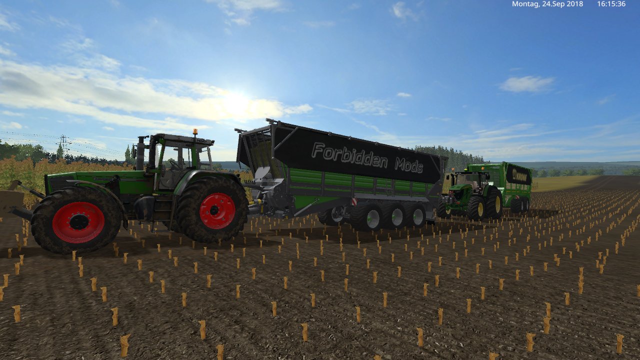 mit den fendt favorit tx 560d und den john deere 6r und krone tx 460 d auf den feld