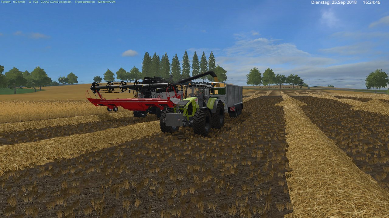 mit den rostsel mash rms 161 und den claas axion 800 am feld