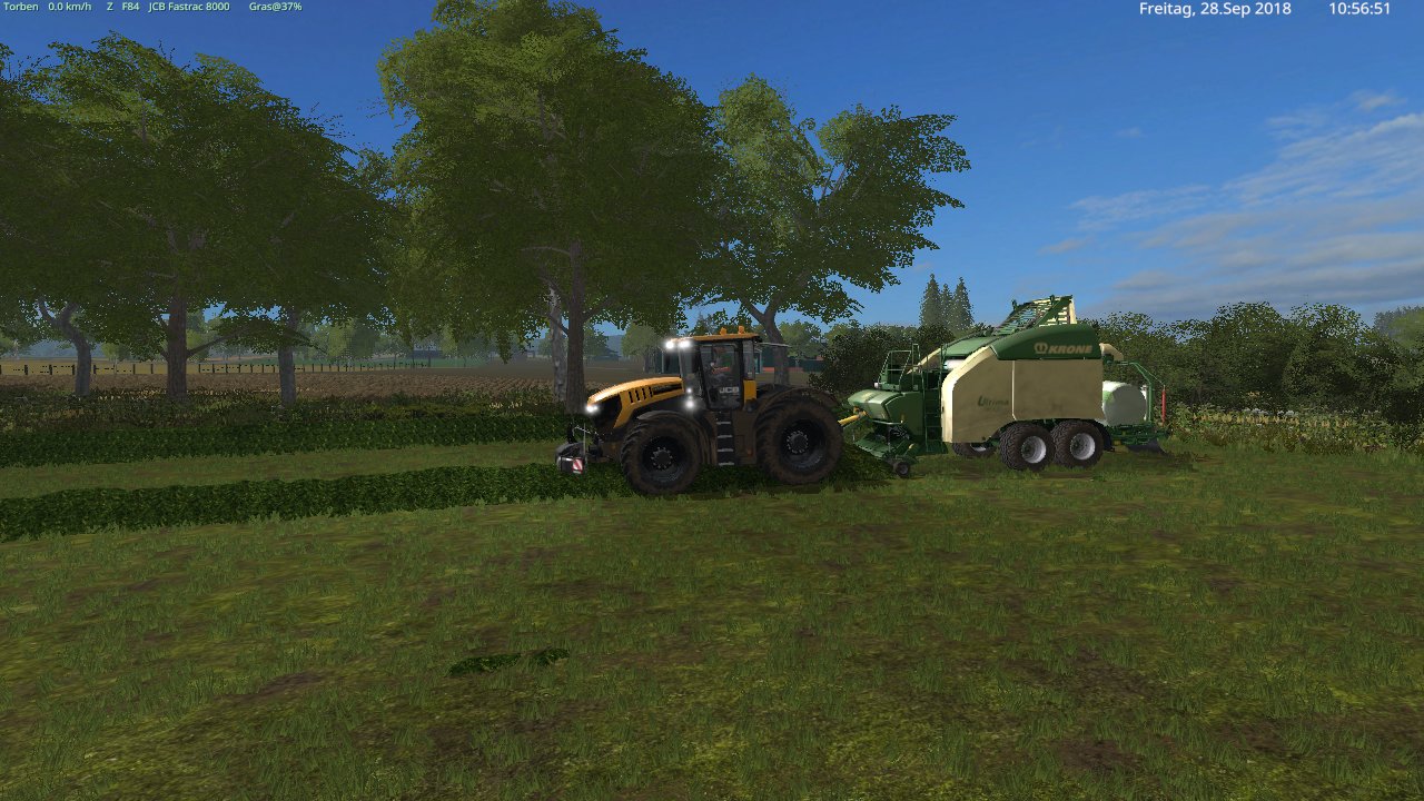 jcb fastrac 8000 und der krone ultima cf 155 am pressen