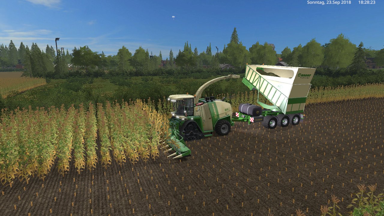 mit den krone big x 700-1100 und krone cargo auf in den mais