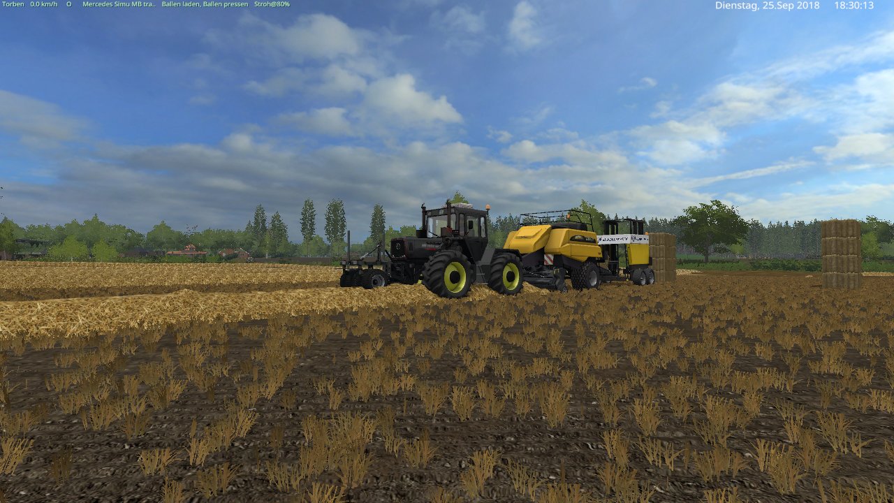 mit den mb trac und der big baler cb44 und quadero unterwegs