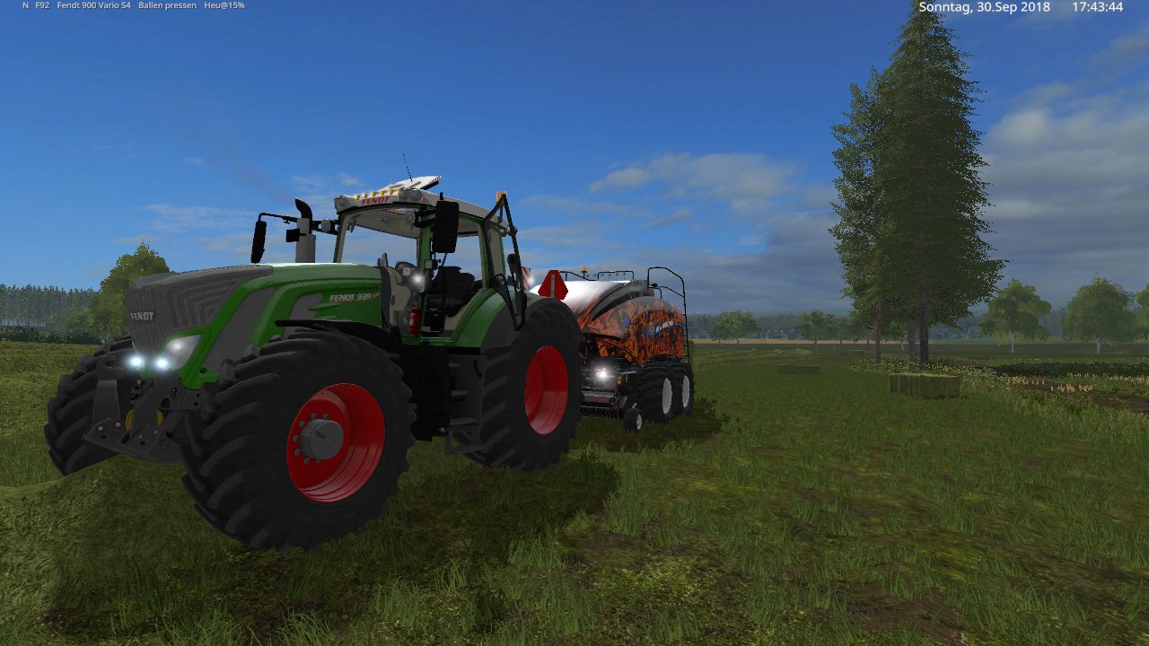 mit den fendt 900 vario und der new holland big baler 1290 heu machen