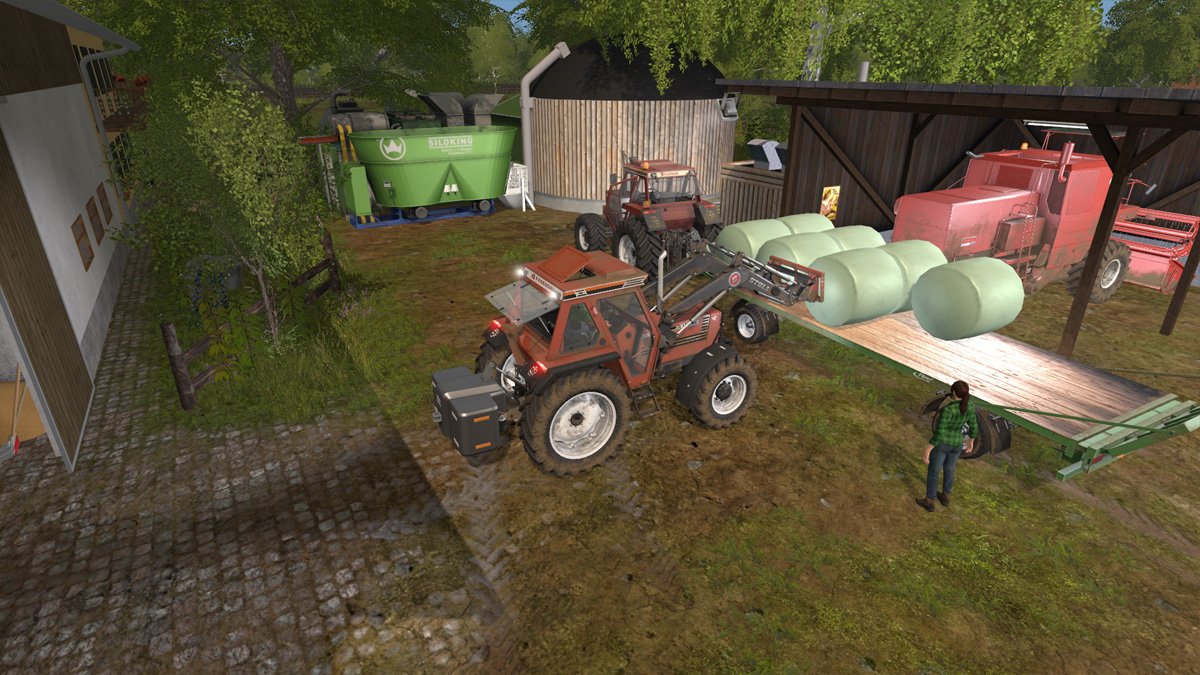 Silageballen abladen