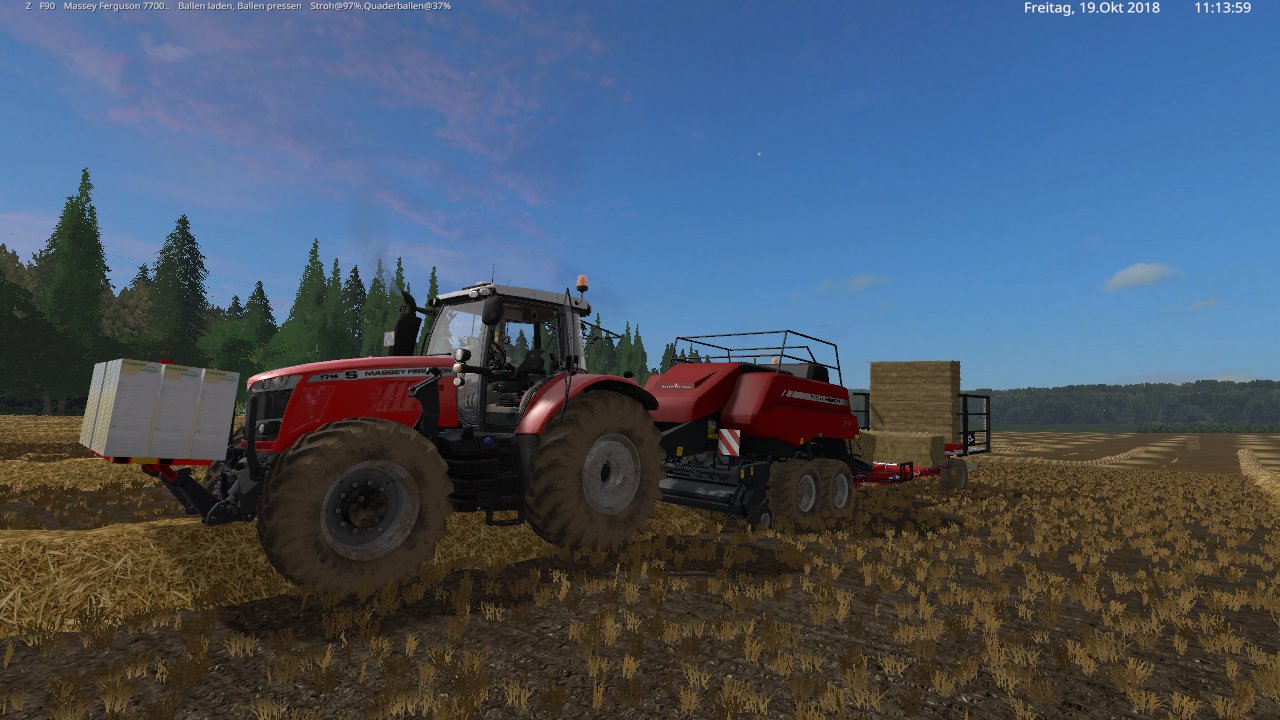 mit den massey feruson 7700s und die massey ferguson 2240 und den balestacker 1018r mal wieder ballen pressen