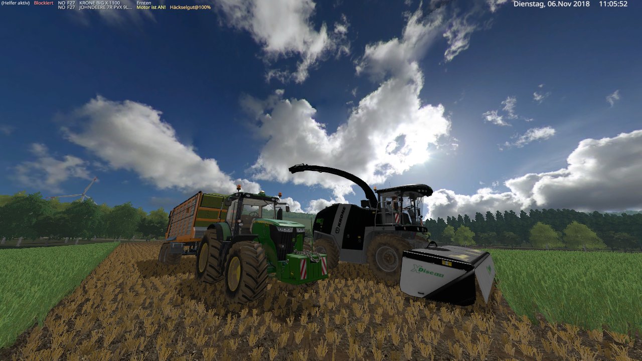 john deere 7r mit kaweco und den krone big x 1100 und xdisc 620 feld arbeit