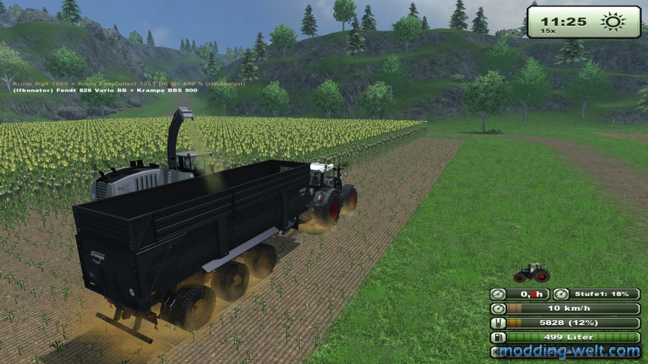Big Body 900 Black Line beim Häckseln :D