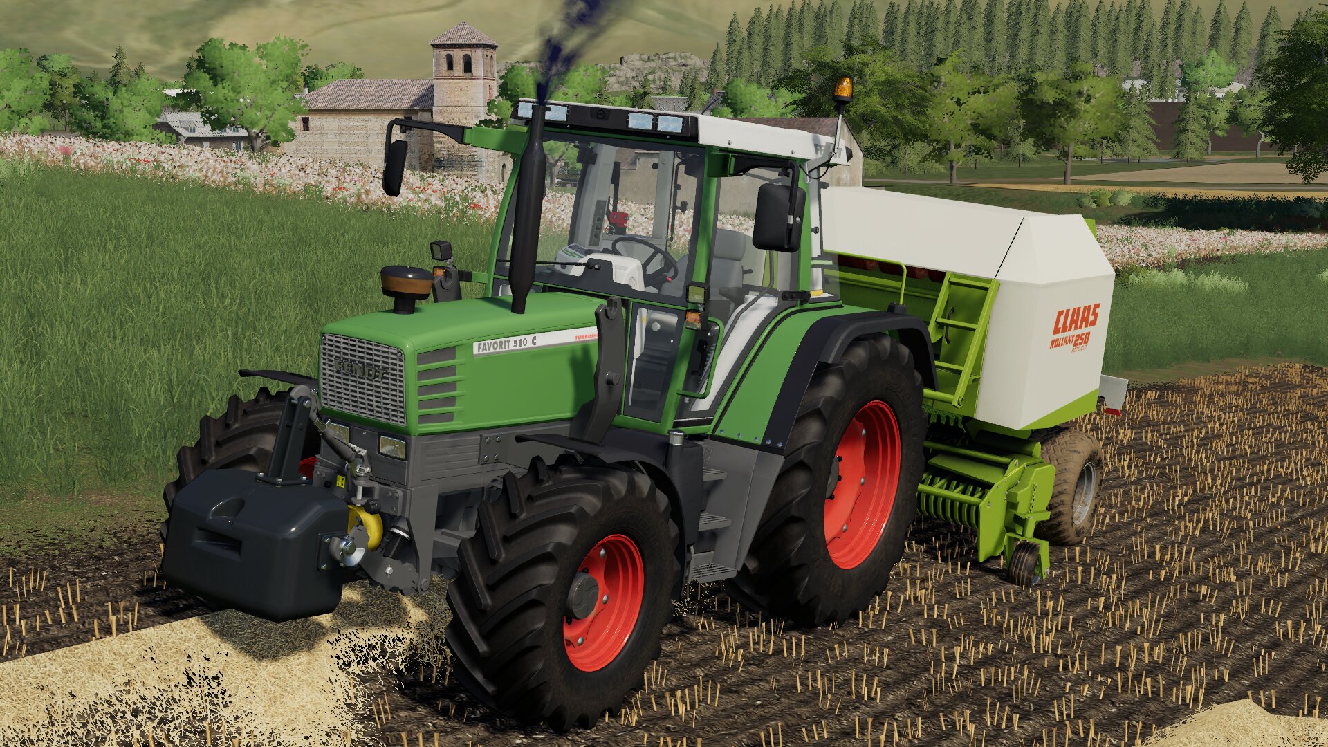 Fendt 510 C am Ballen pressen