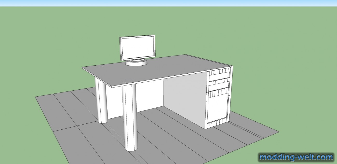 Schreibtisch mit PC