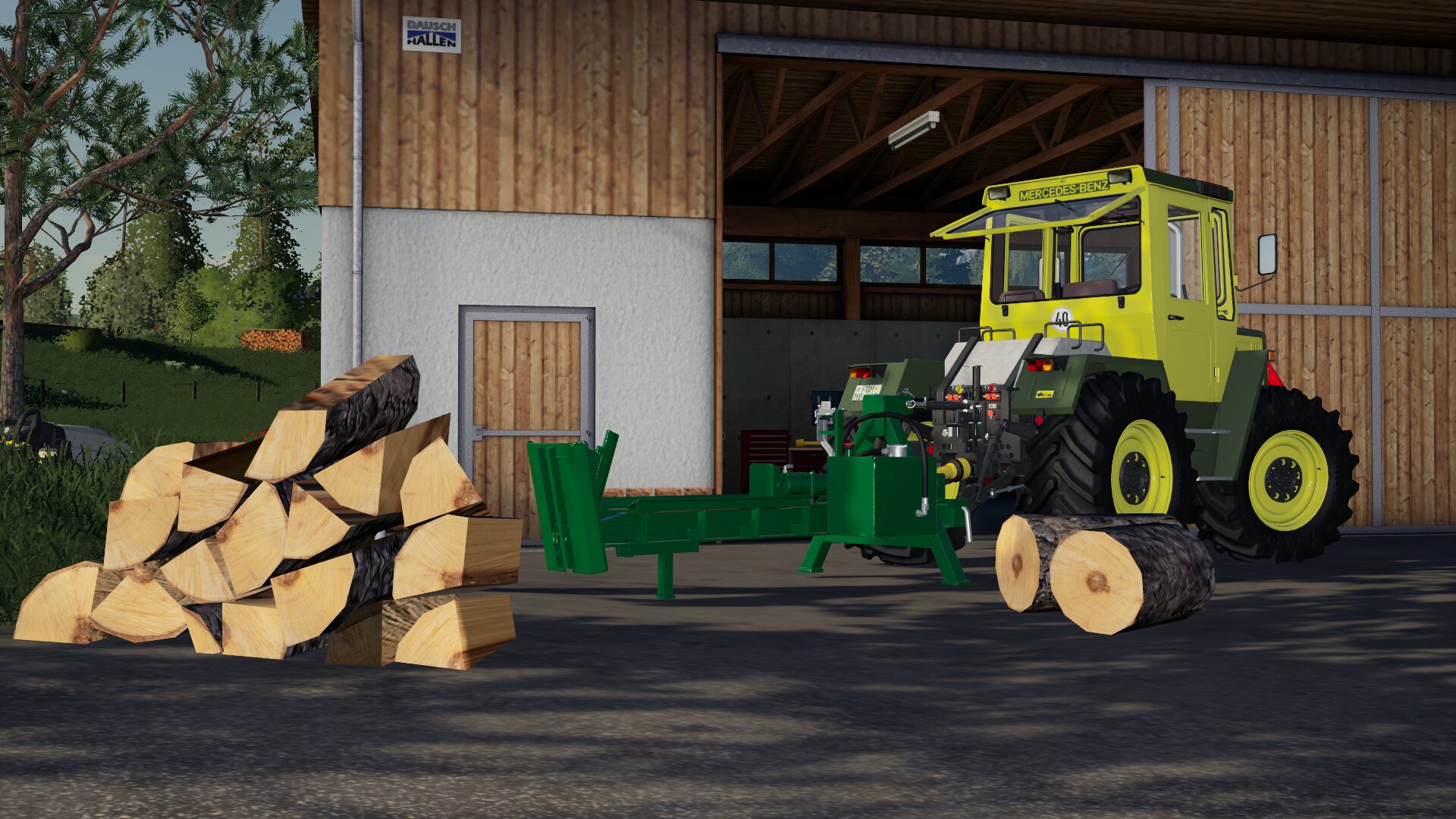 Holz spalten mit dem 900er [ALT]