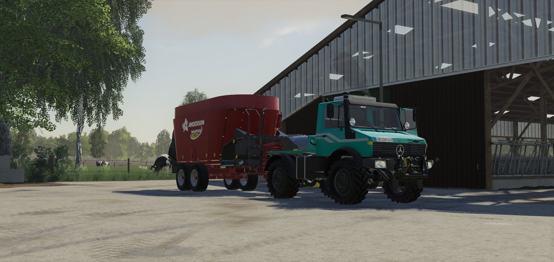 Hofarbeiten mit dem Unimog
