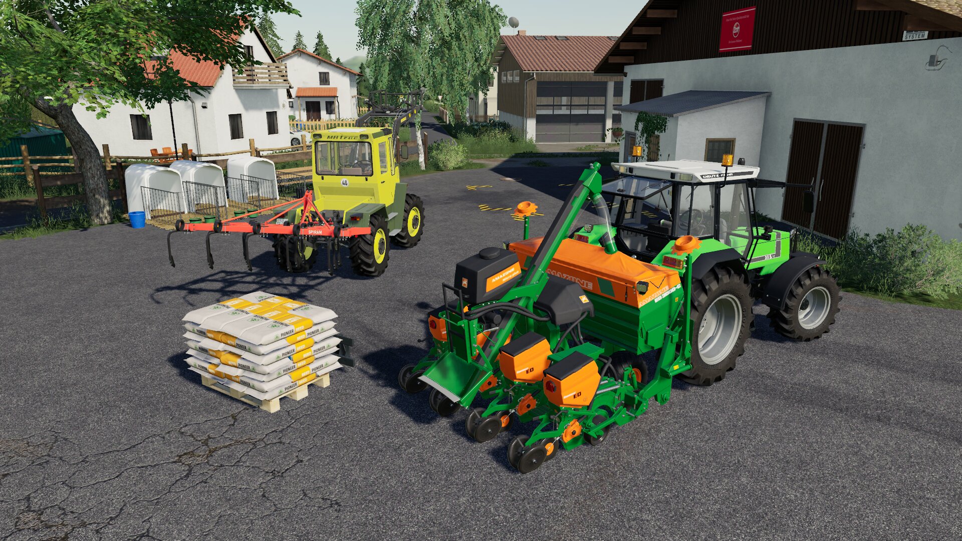 Letzte Vorbereitungen zum Mais legen.
