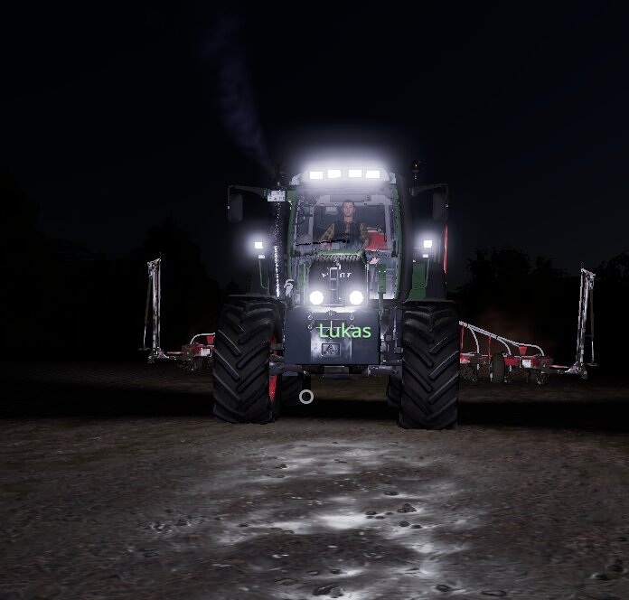 Säen bei Nacht auf der Mühlkreis Mittelland