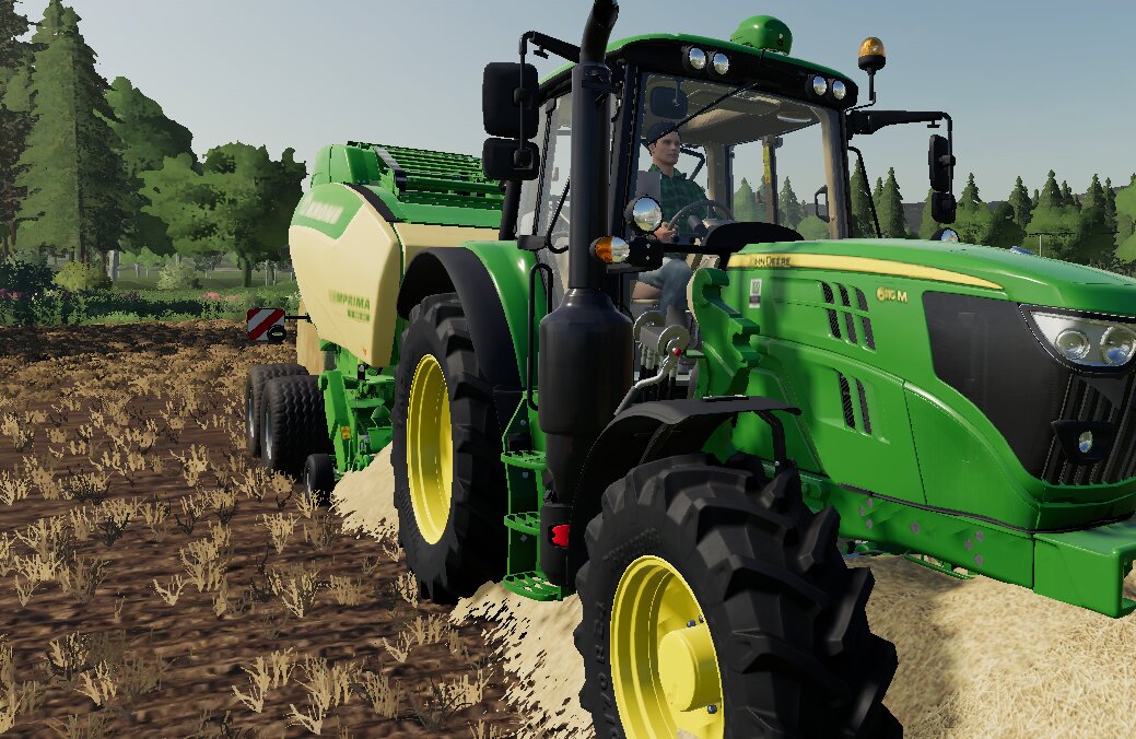 Mit der John Deere 6M Serie immer noch am pressen.