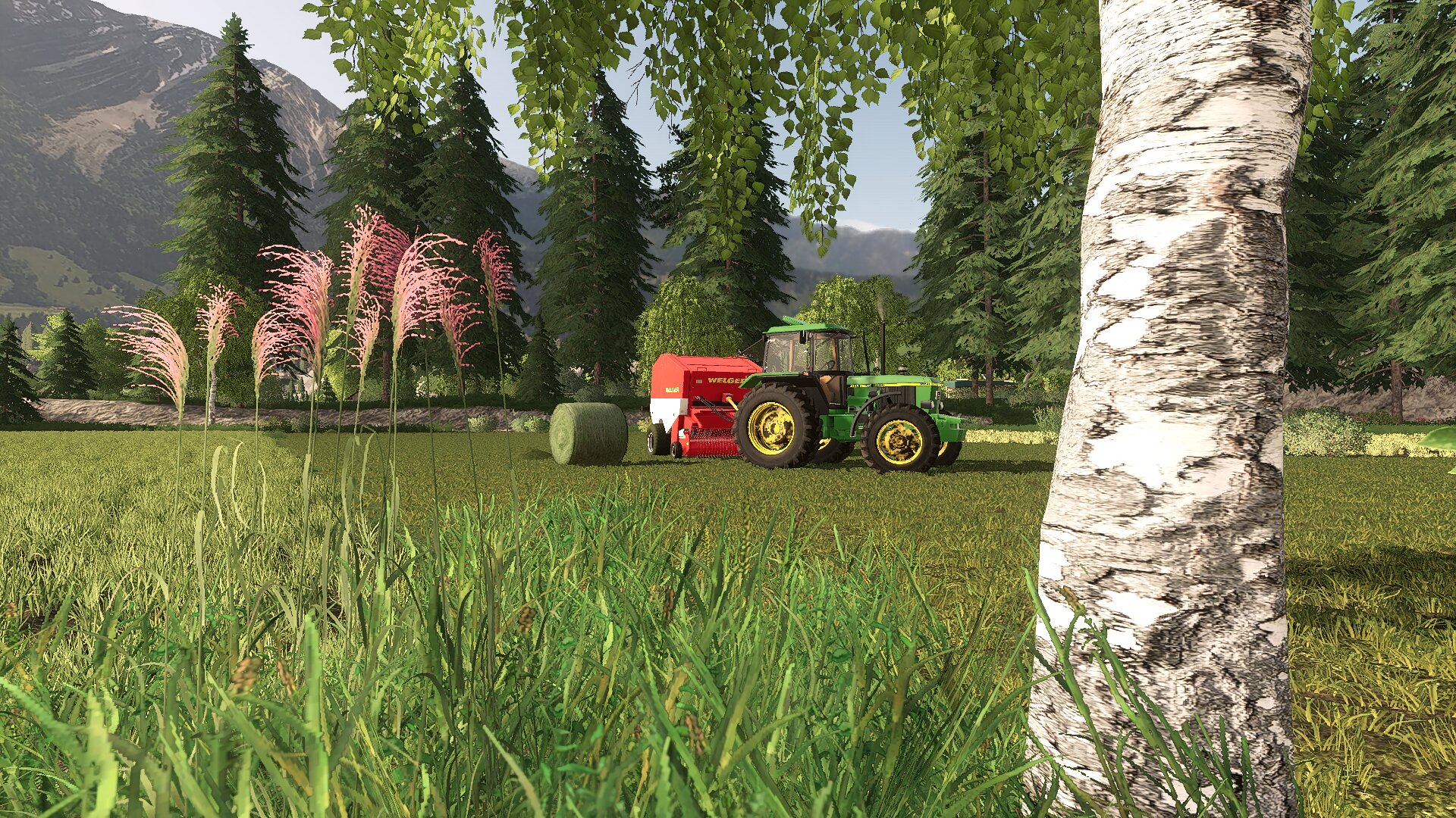 Nun ging es heute los zum pressen mit dem John Deere2850 und der WelgerRp185