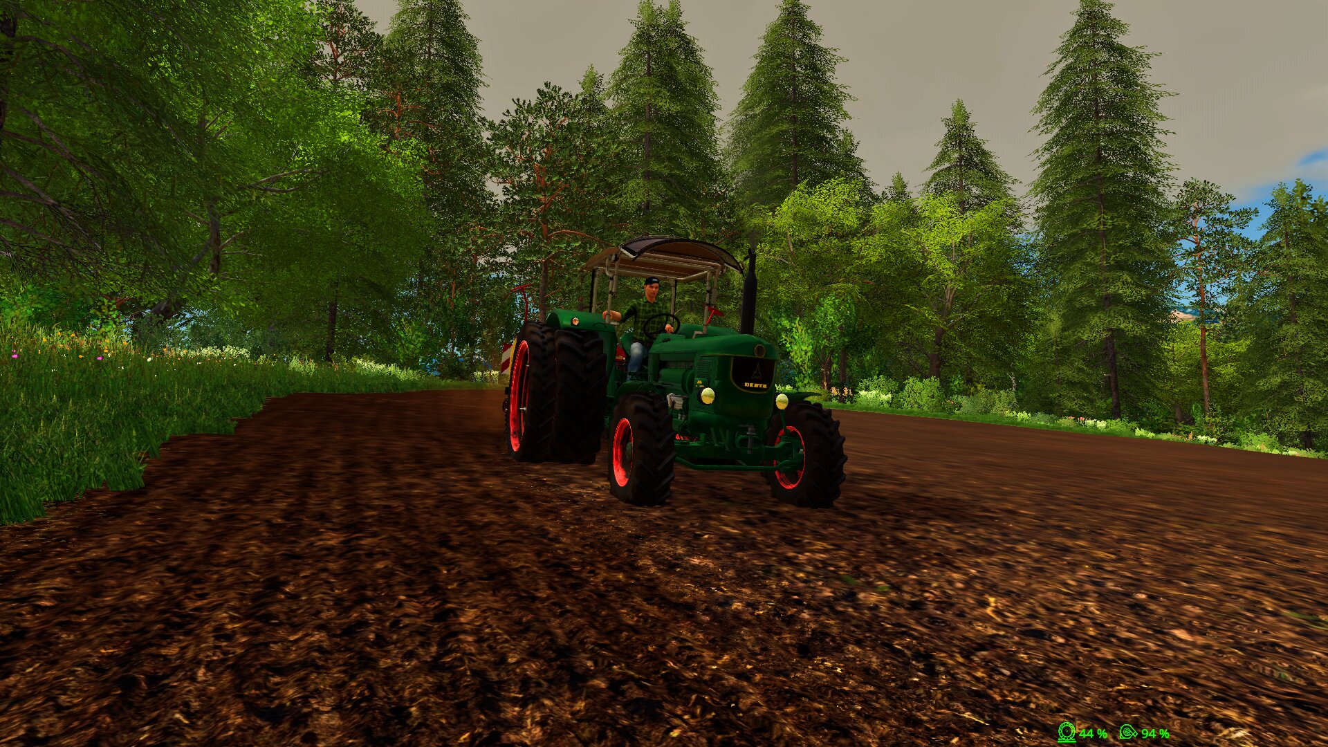 Deutz 9005 am Maislegen