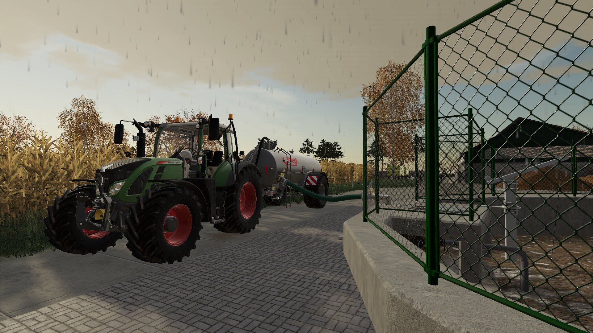 Gülle fahren im Regen