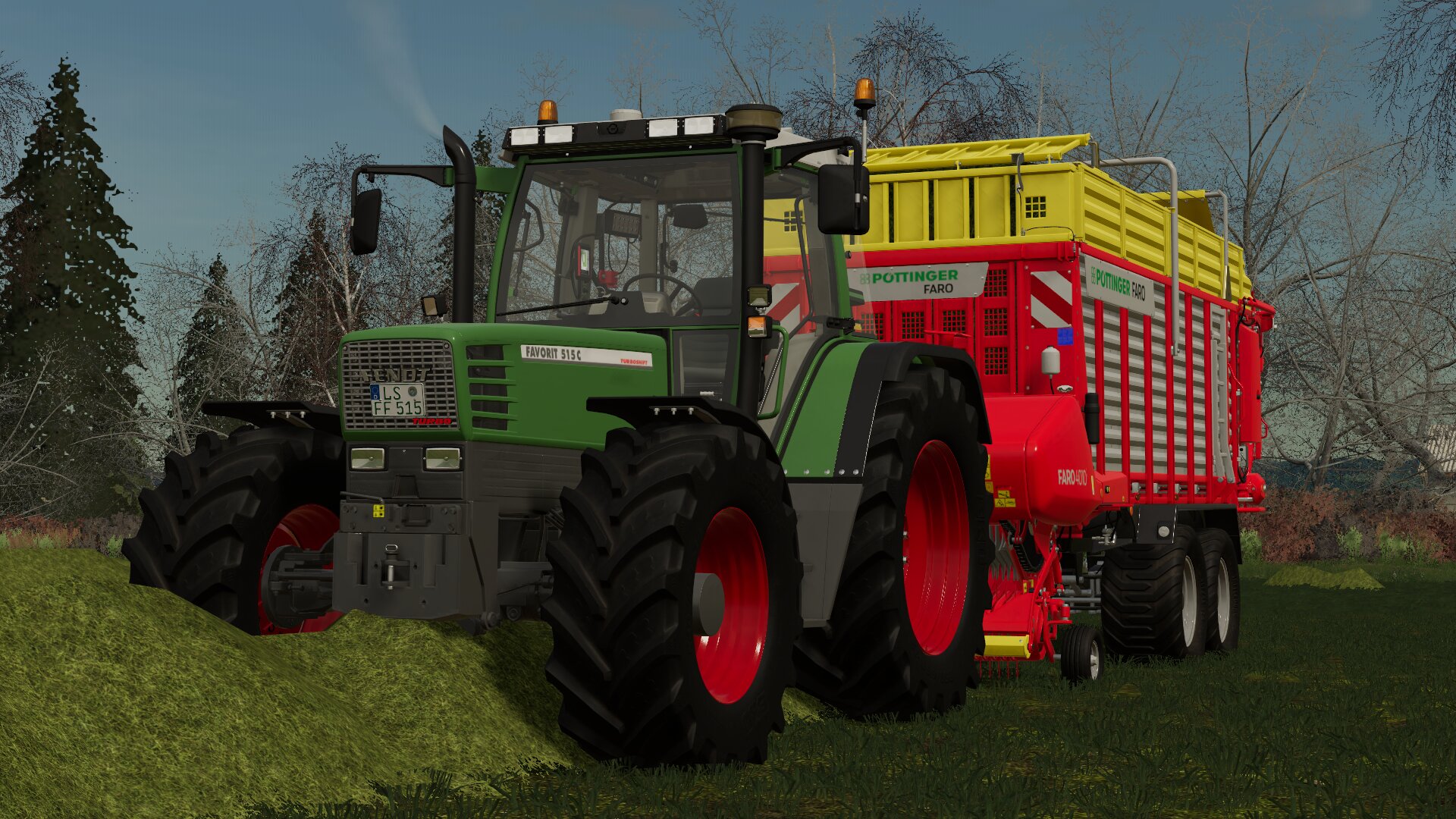 Digge 515C am Gras sammeln