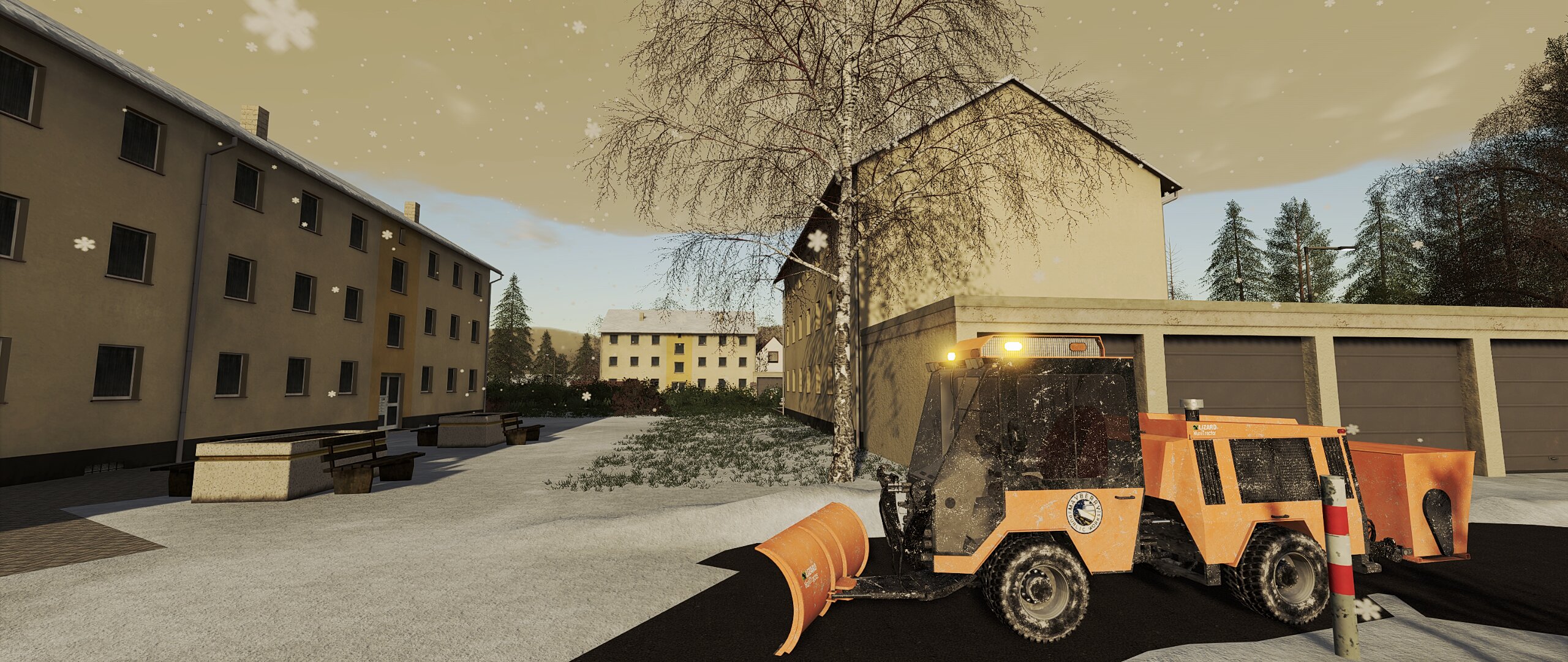 Schnee räumen mit dem kleinen Gefährt