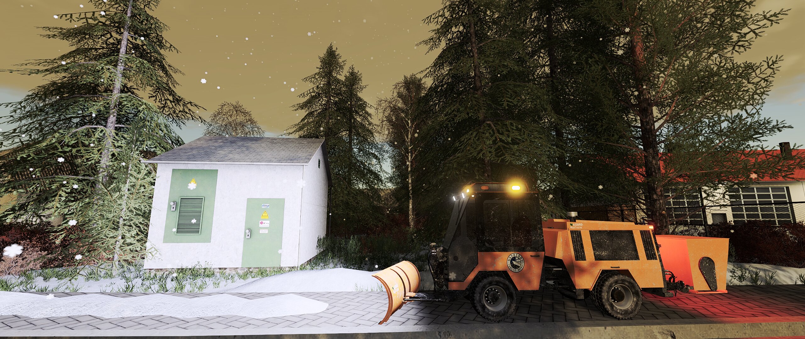 Schnee räumen mit dem kleinen Gefährt