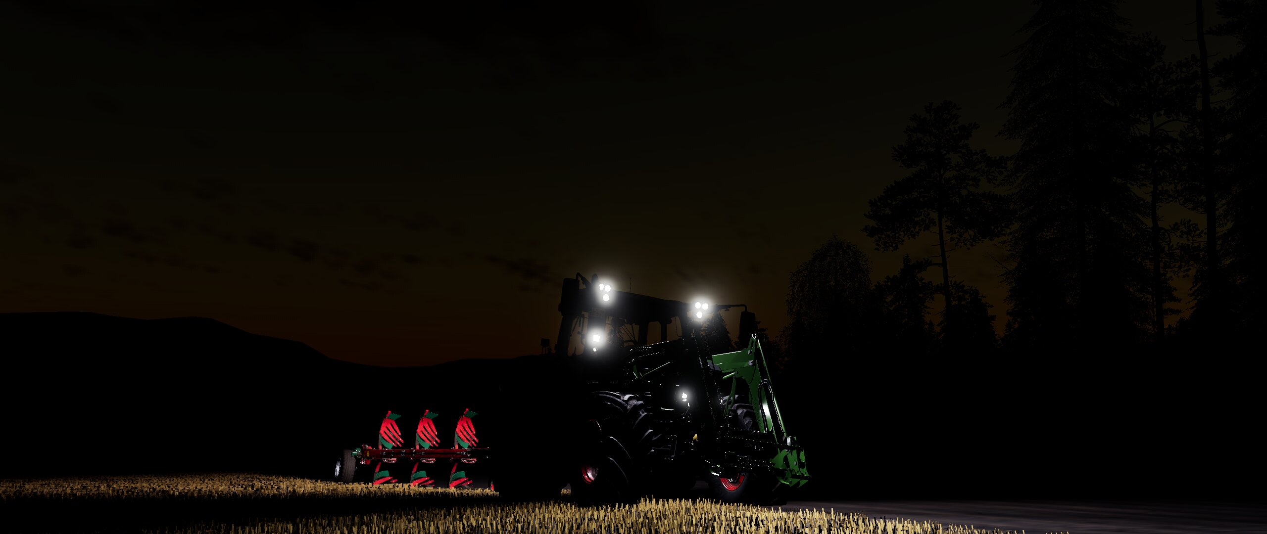 Äckern bei Nacht