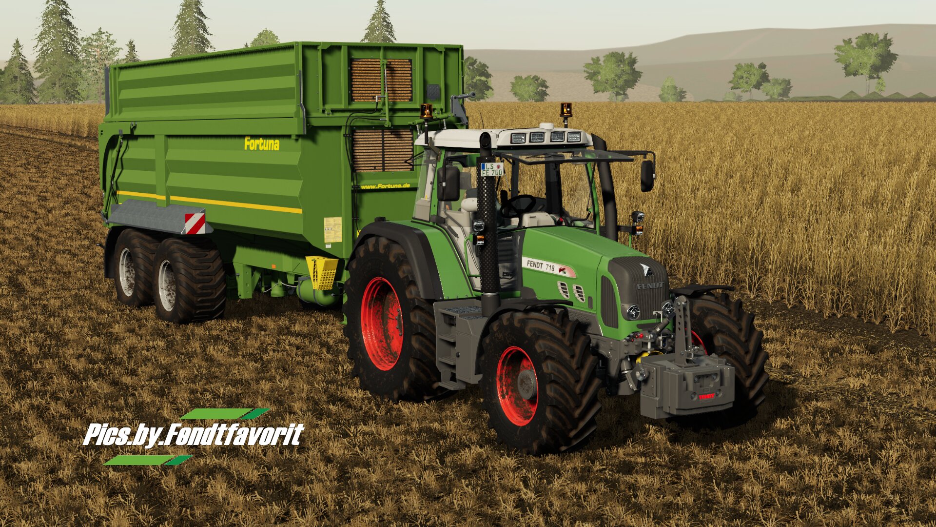 Fendt 718 TMS mit Fortuna Mulde