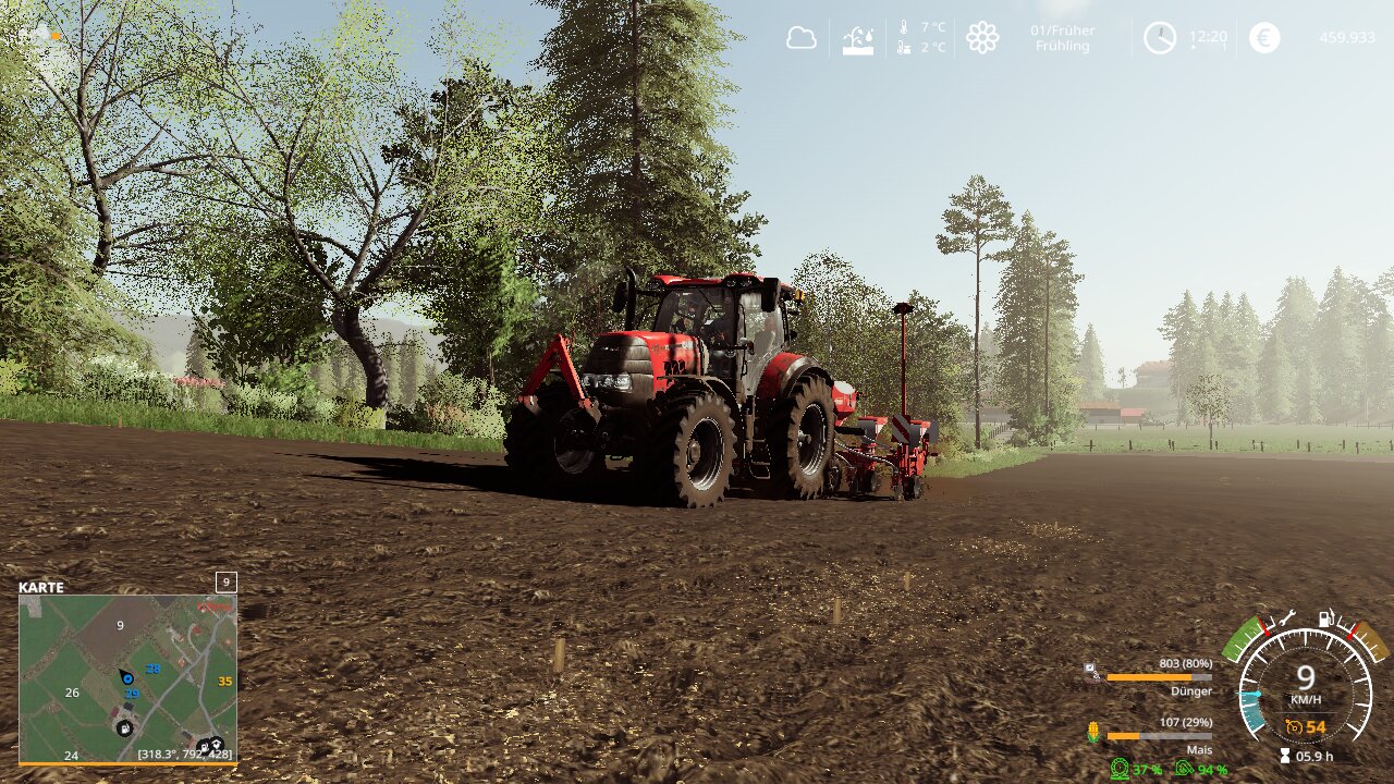 case ih puma 175 beim mais sähen