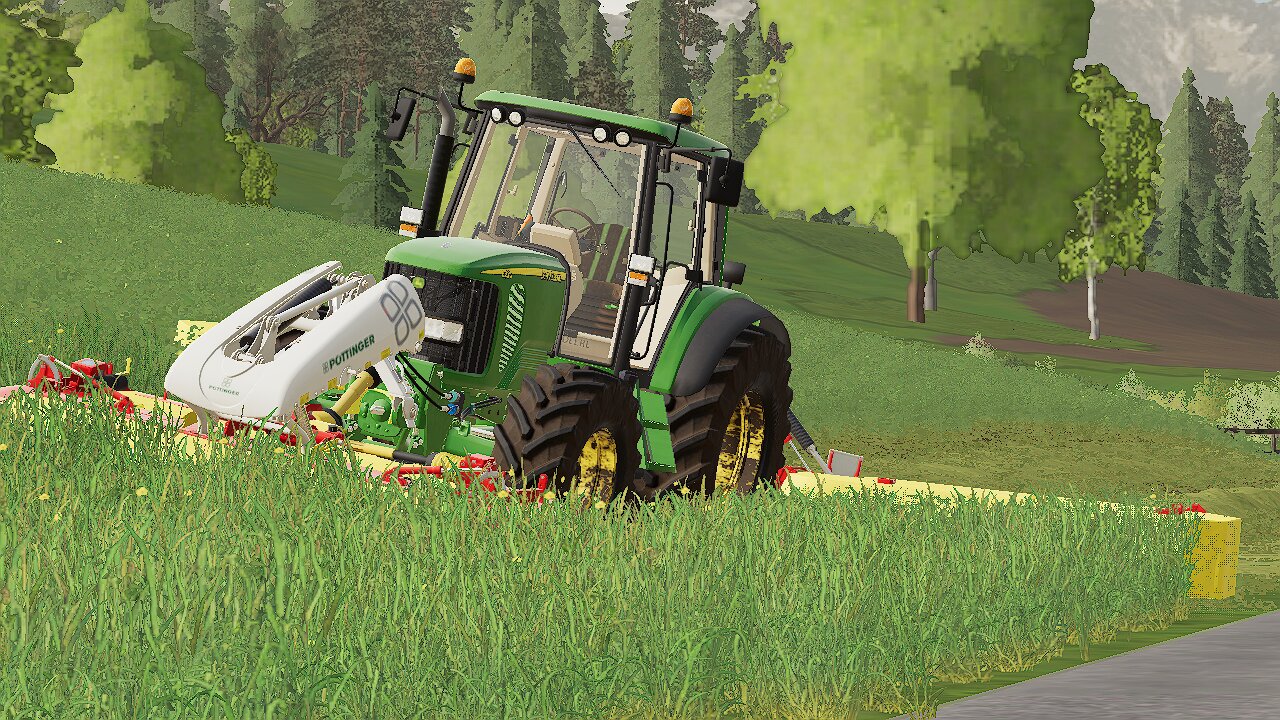 Mähen mit john deere 6420