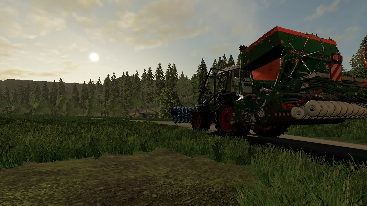 Fendt Farmer fährt in den Sonnenuntergang