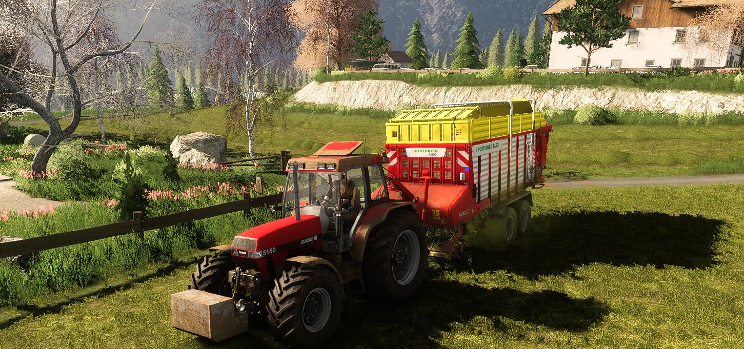 Case Maxxum 5150 pro am Ladewagen Fahren